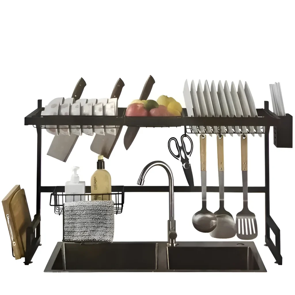 Escurridor de platos 65 cm negro mate